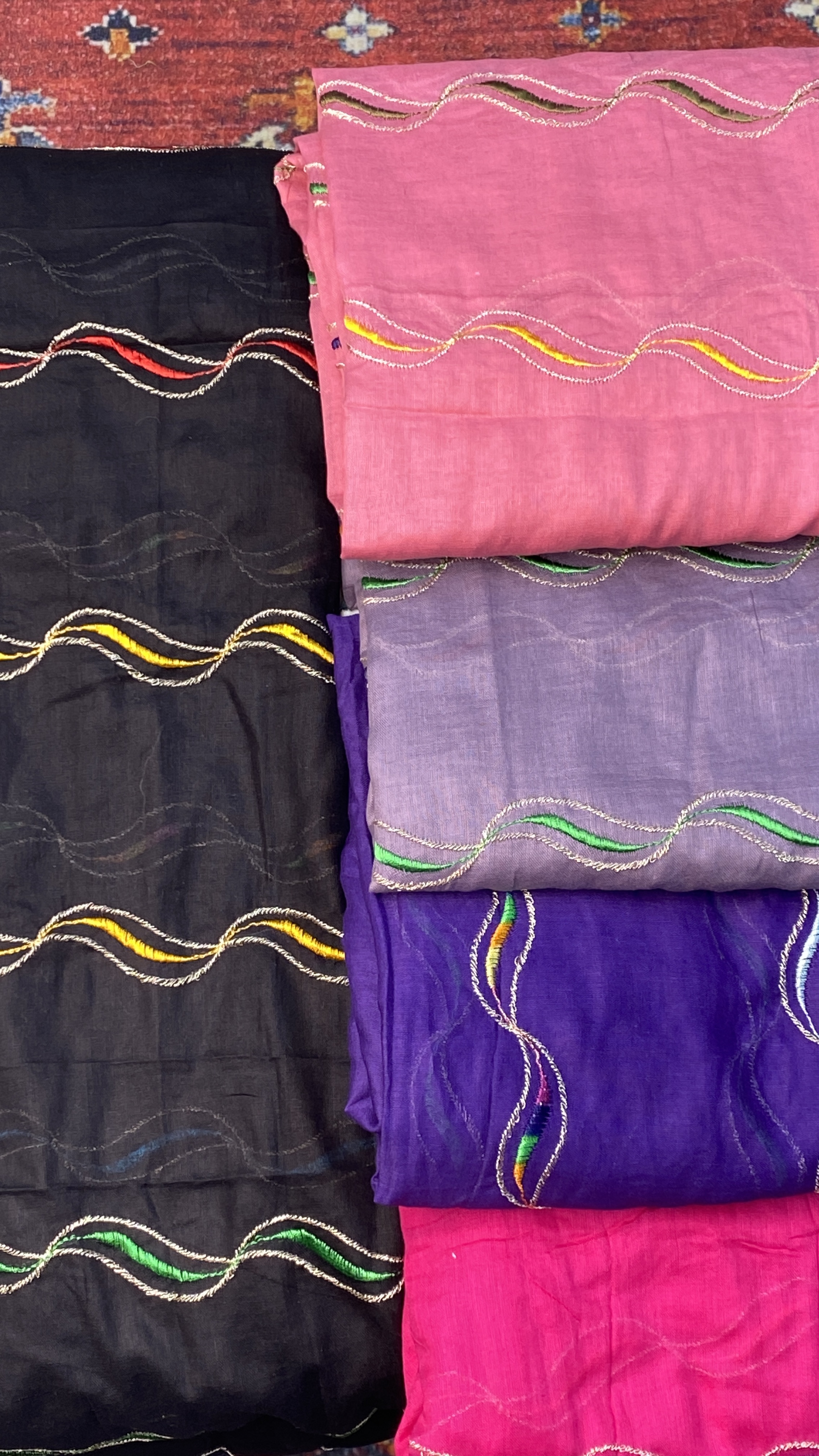 شال هندی وارداتی نخ دوزی شده